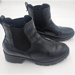 Mari A Kiley 8M Chelsea Boots Block Heel Bootie Ankle Chunky Grunge Minimalist